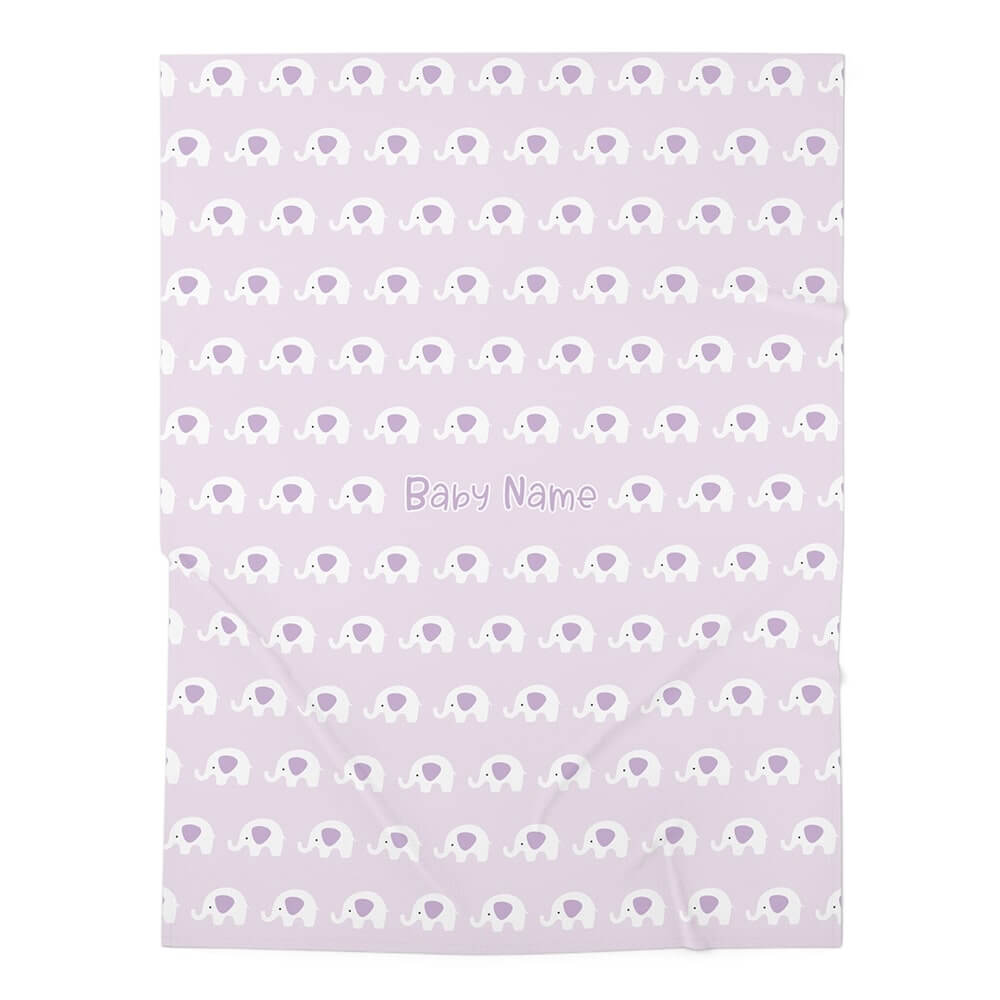 Personalized Cute Baby Girl Purple Elephants Swaddle Blanket – CHILD ...